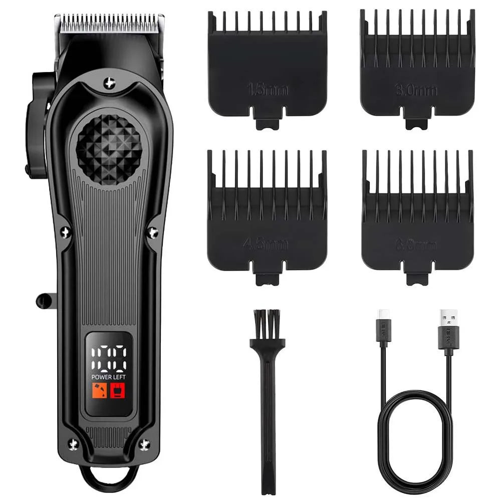 Professional Barber Electric Hair clipper LED display screen UBS charging Trimmer Powerful electric hair clipper trimmer tool