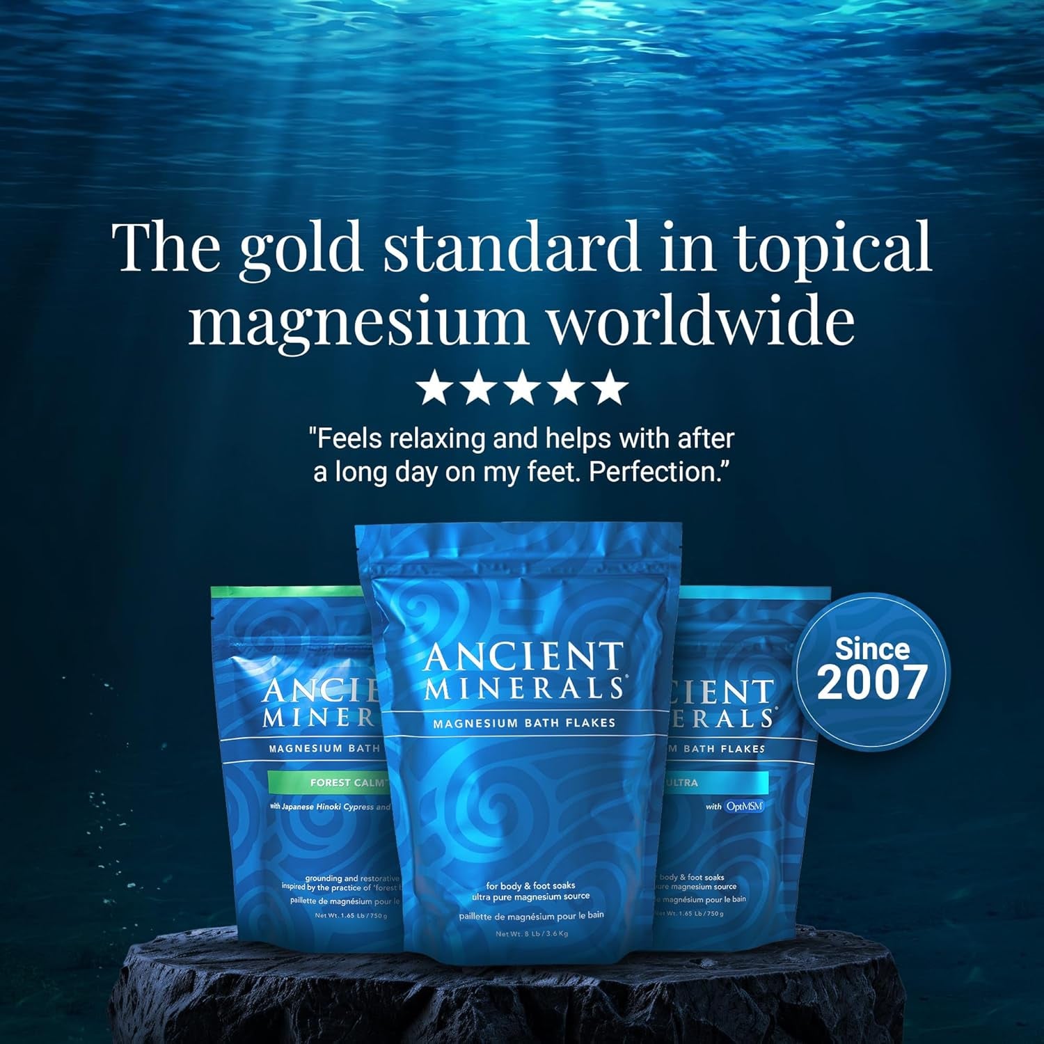 Magnesium Bath Flakes, Epsom Salt Alternative, 1.65Lb | Pure Zechstein Magnesium Chloride Flakes for Soaking & Whole-Body Replenishment. 1.65 Lb Resealable Bag.